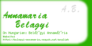 annamaria belagyi business card
